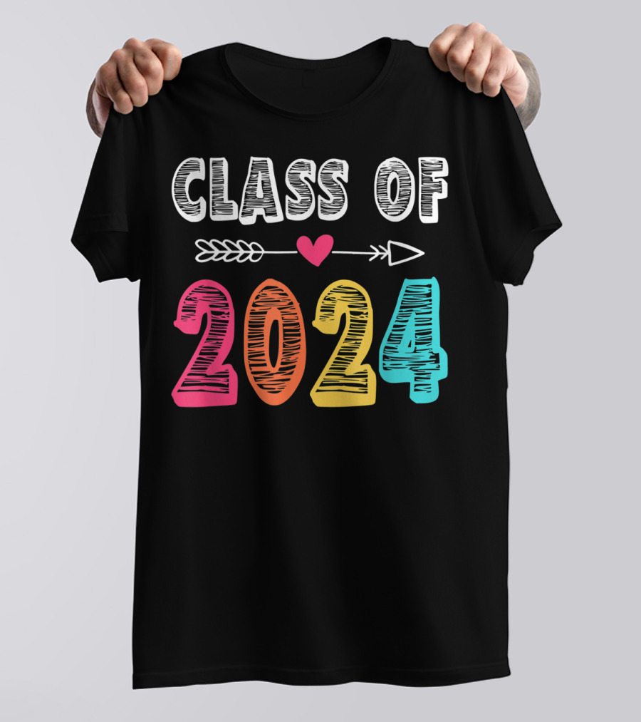 Class Of 2024 Prek Graduate Preschool Arrow Heart T-Shirt