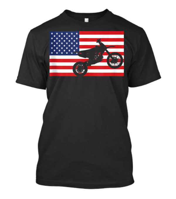 Dirt Bike Rider American Flag Enduro Bikes T-Shirt