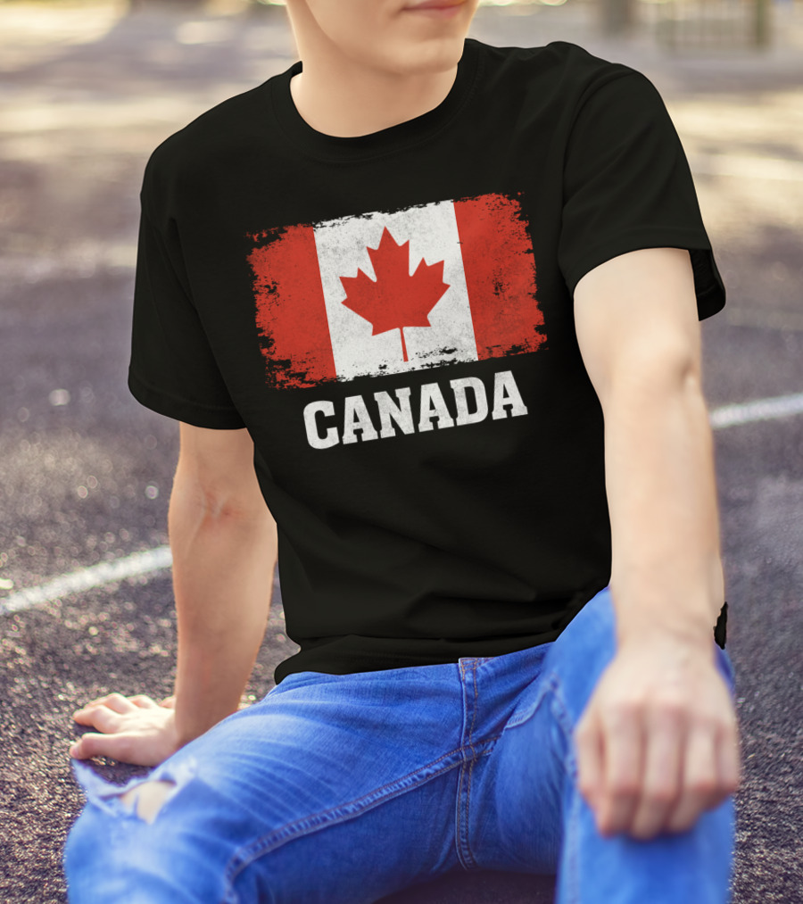 Canada Flag Grunge Style Canadian Pride T-Shirt