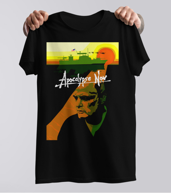 Apocalypse Now Vintage Movie Poster Art With Helicopters And Sun Background T-Shirt