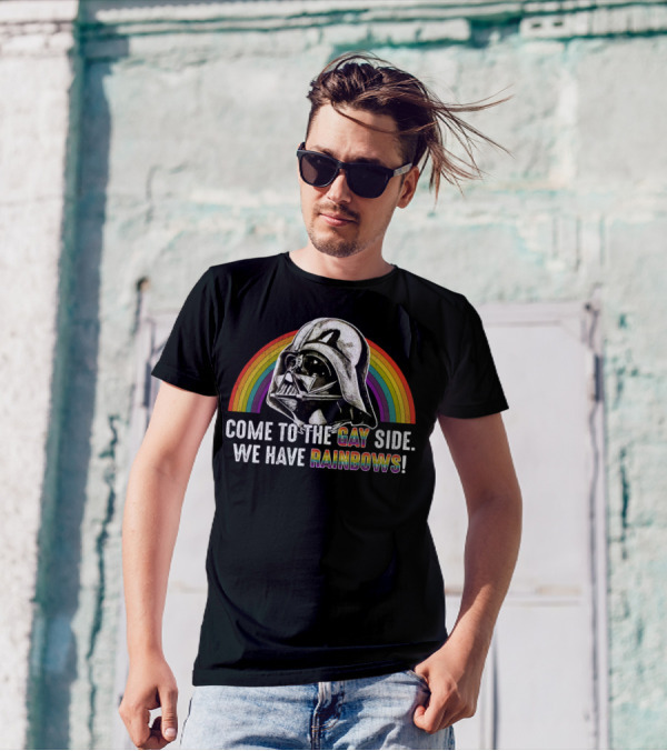 Come To The Gay Side We Have Rainbows Darth Vader Rainbow T-Shirt