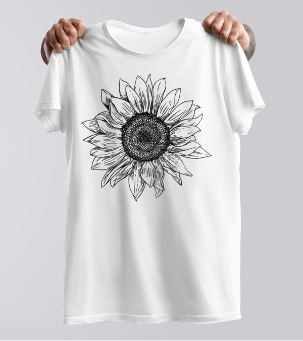 Sun Flower Detailed Botanical T-Shirt