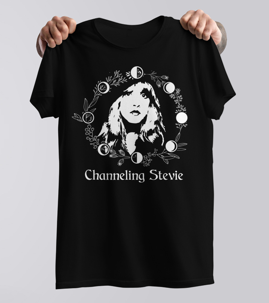 Channeling Stevie Moon And Floral Wreath T-Shirt