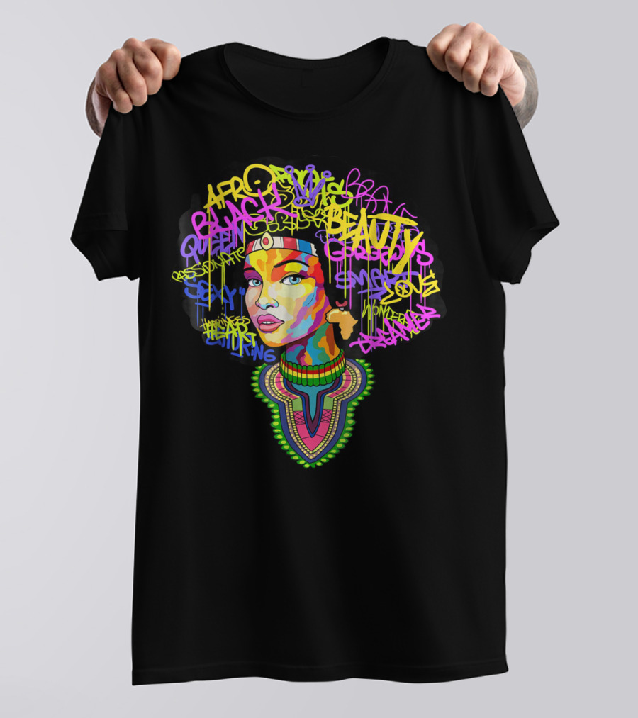 Black Afro Queen Beauty Expression Style Power T-Shirt