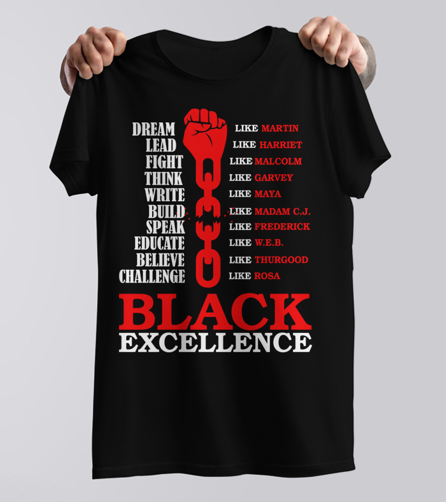 DREAM LEAD FIGHT THINK BLACK EXCELLENCE LIKE MARTIN LIKE ROSA T-Shirt