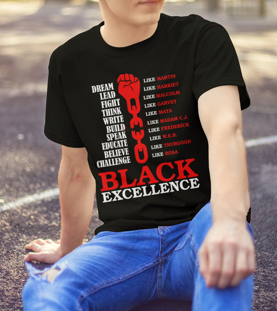DREAM LEAD FIGHT THINK BLACK EXCELLENCE LIKE MARTIN LIKE ROSA T-Shirt