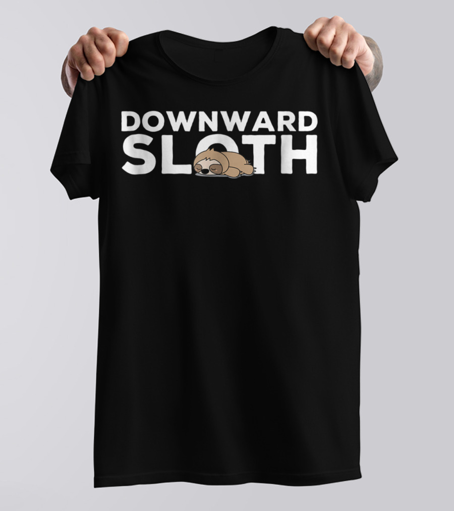 Downward Sloth Funny Cute Yoga Sloth Relaxed Pose T-Shirt