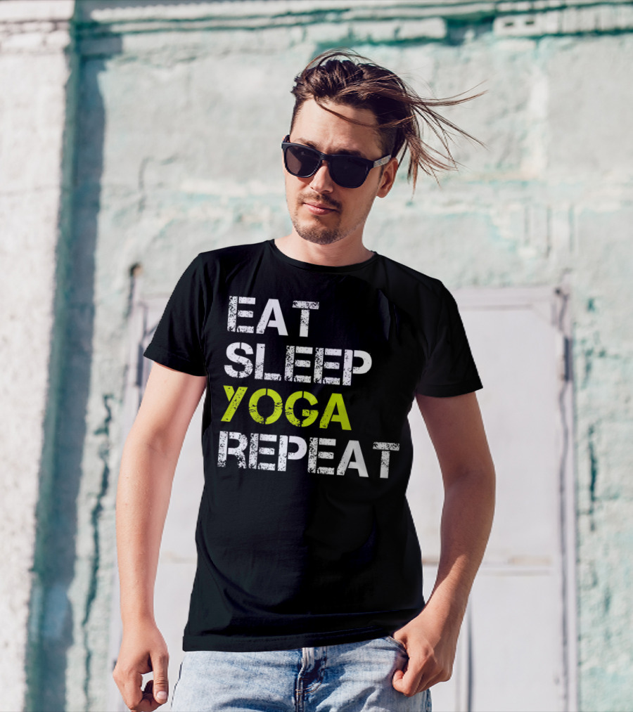 Eat Sleep Yoga Repeat Funny Yoga T-Shirt