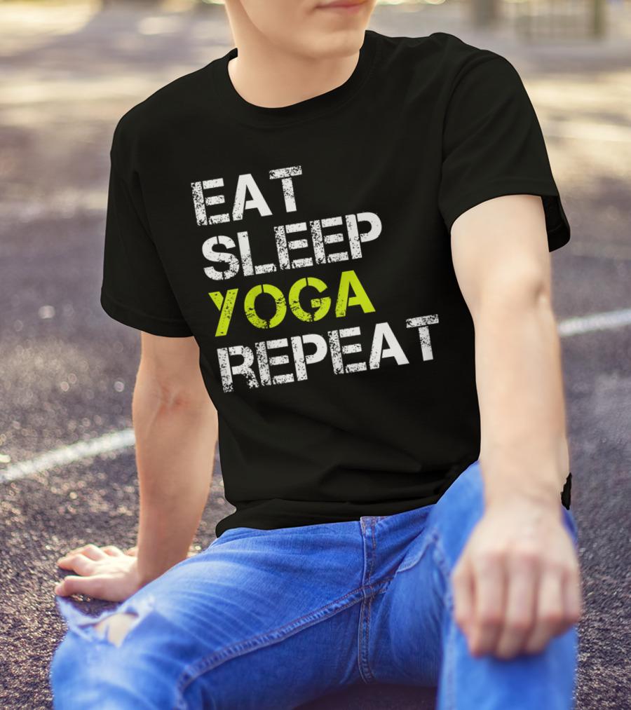Eat Sleep Yoga Repeat Funny Yoga T-Shirt