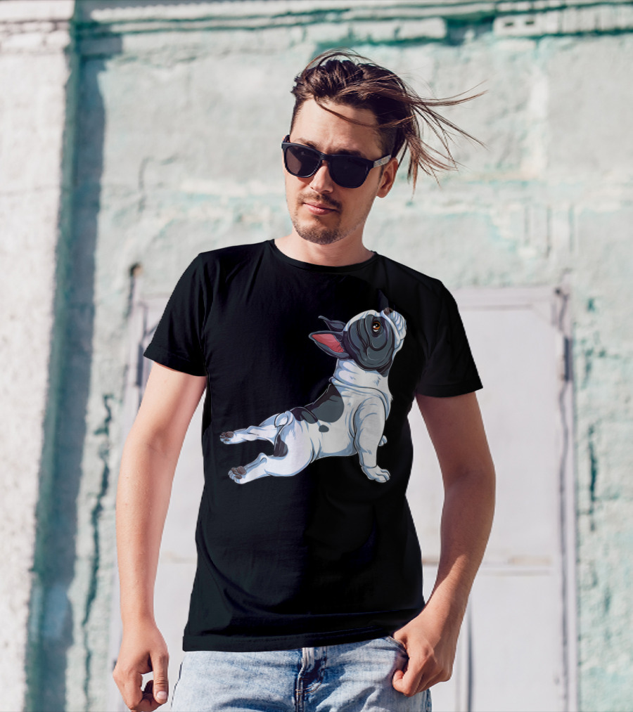 French Bulldog Frenchie Namaste Yoga Pose T-Shirt