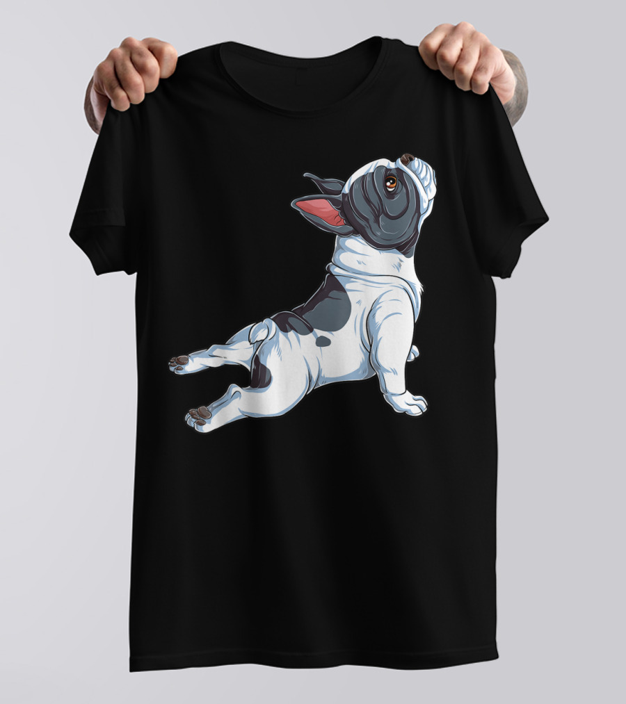 French Bulldog Frenchie Namaste Yoga Pose T-Shirt