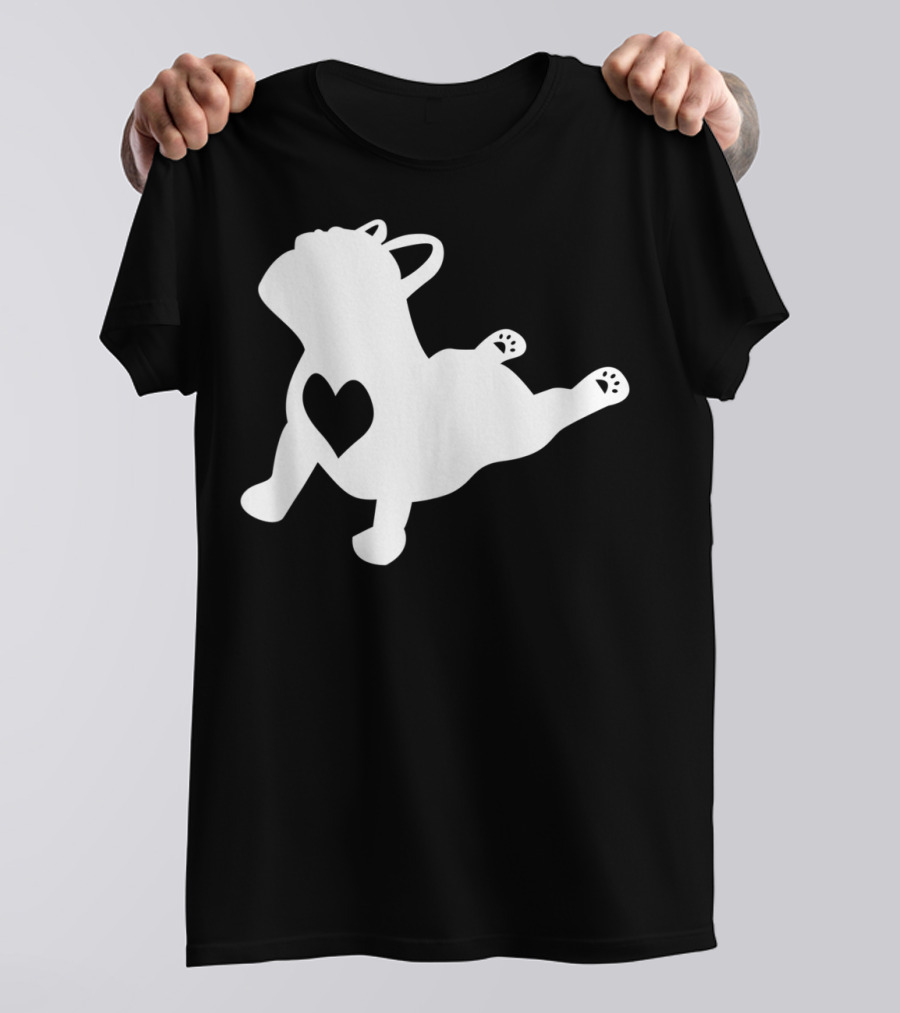French Bulldog Yoga Pose Heart Frenchie Love T-Shirt
