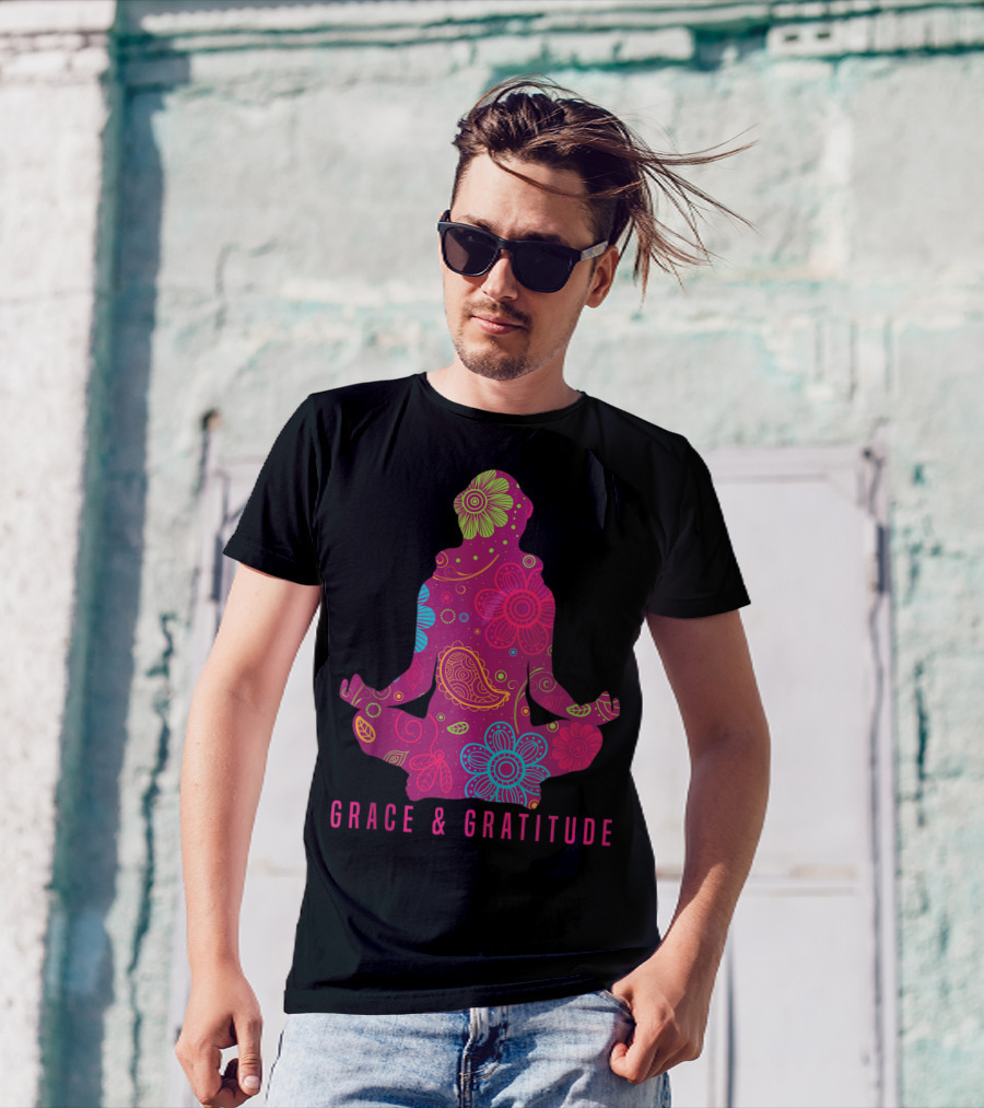 Grace And Gratitude Colorful Meditation T-Shirt