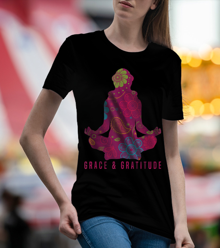Grace And Gratitude Colorful Meditation T-Shirt