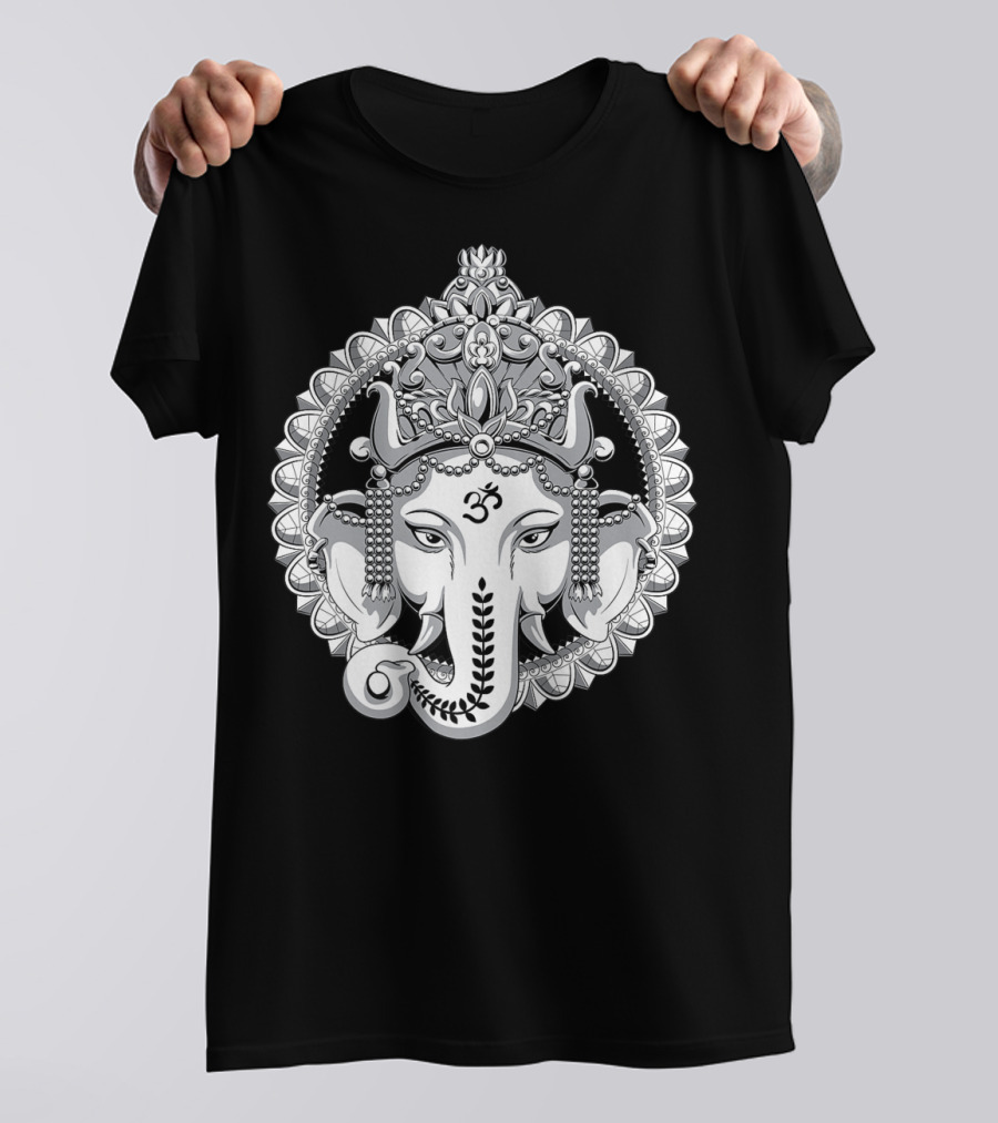 Ganesh Elephant Om Symbol Hindu Yoga Meditation T-Shirt