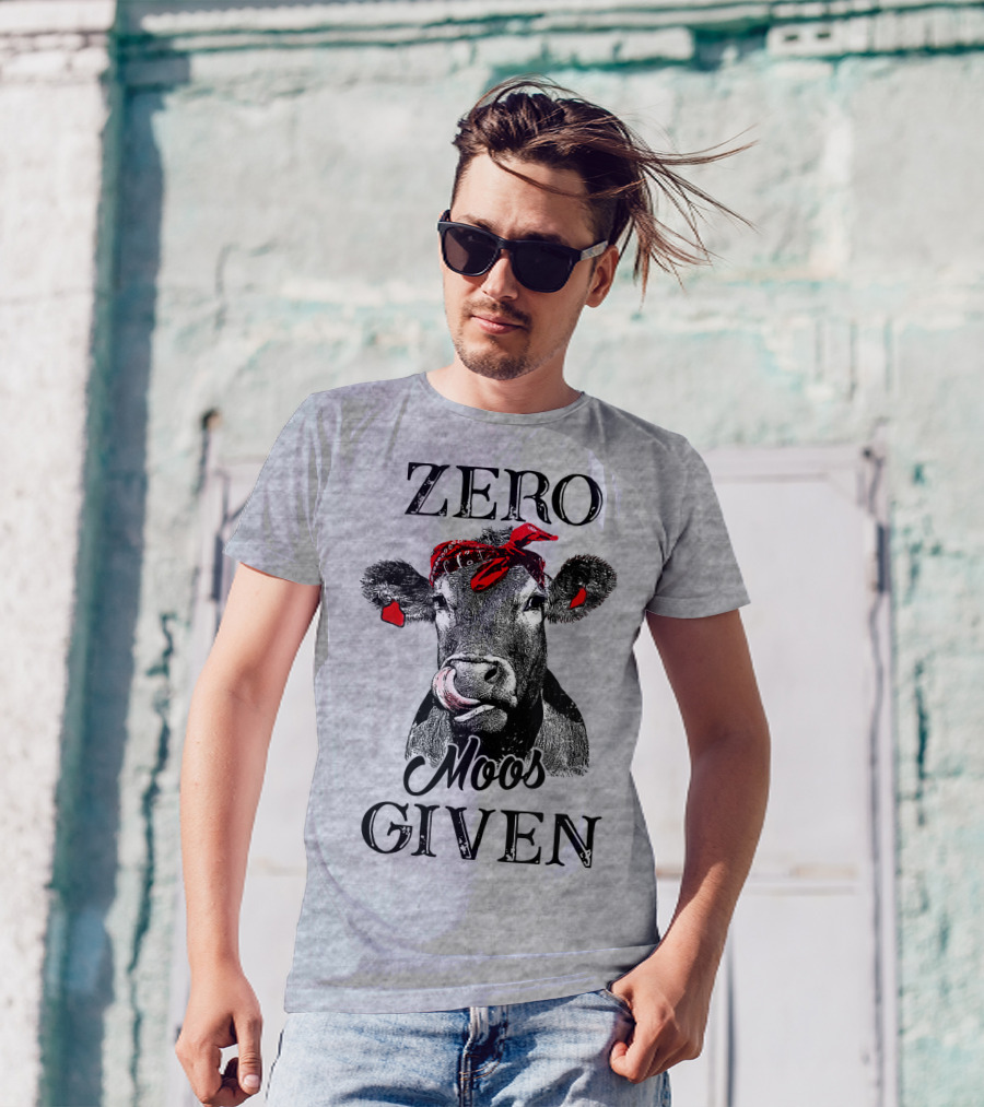 Zero Moos Given Cow Bandana Red Ear Tag T-Shirt