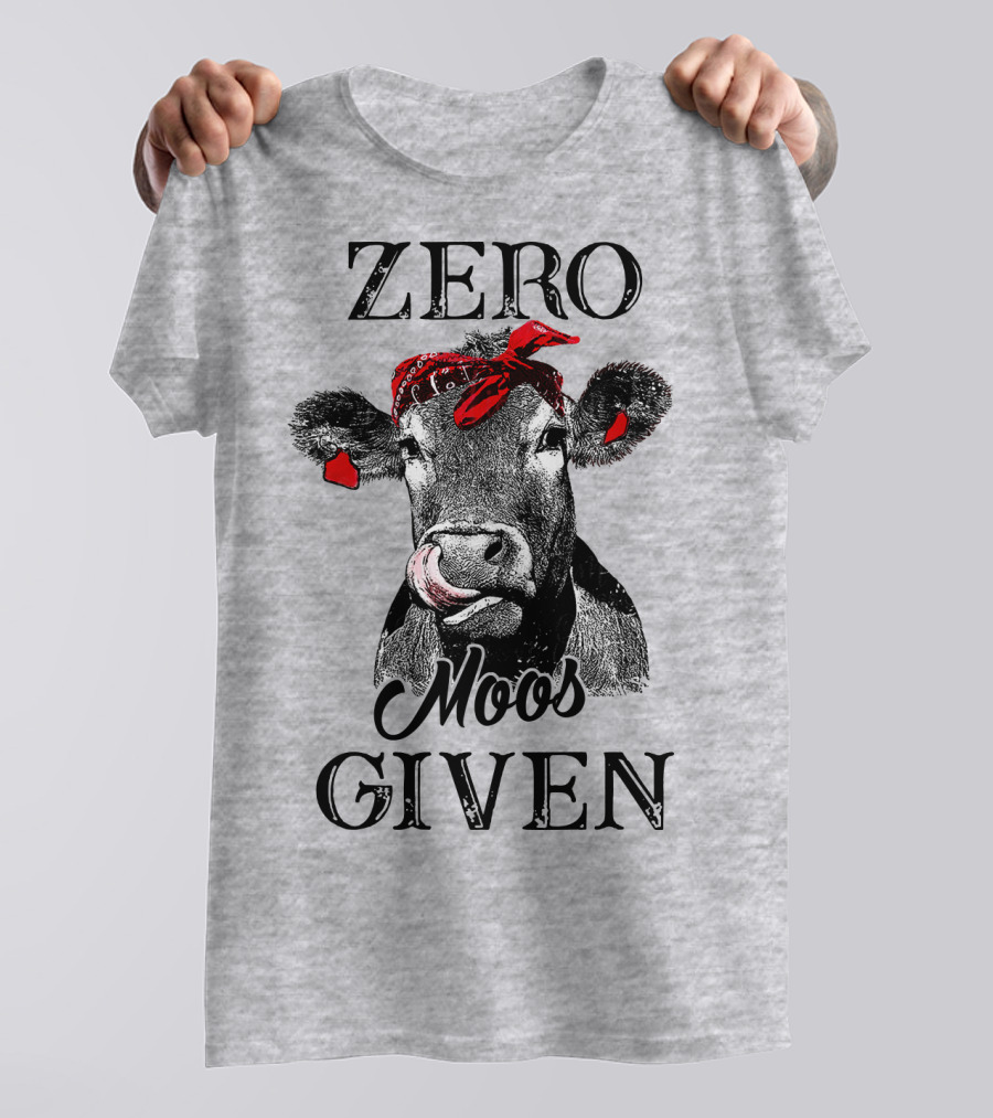 Zero Moos Given Cow Bandana Red Ear Tag T-Shirt
