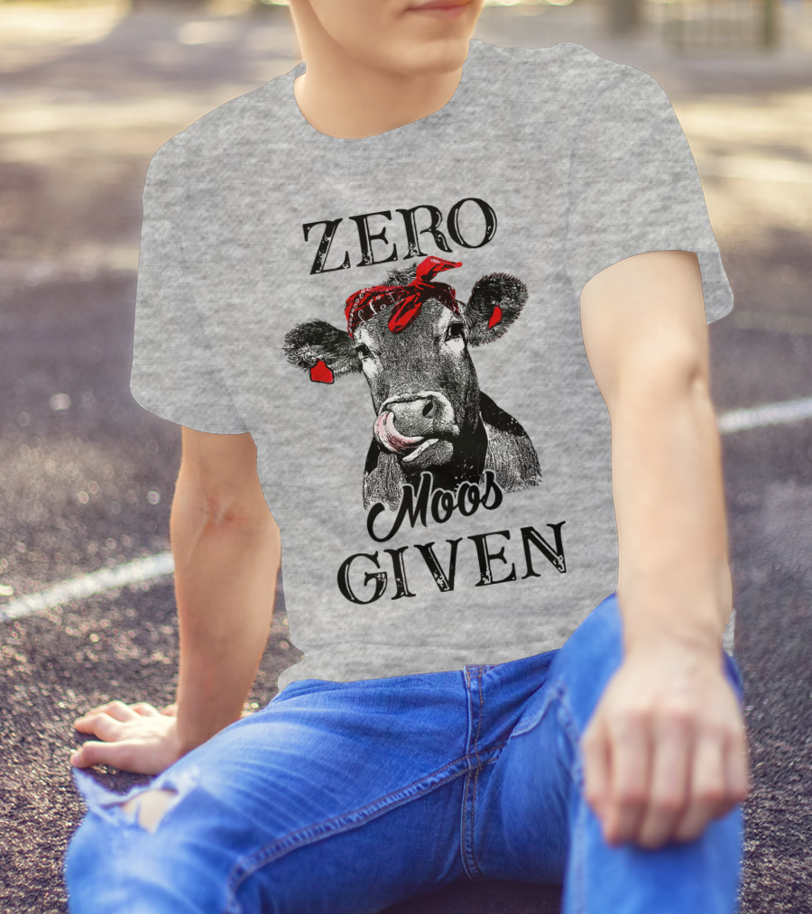 Zero Moos Given Cow Bandana Red Ear Tag T-Shirt