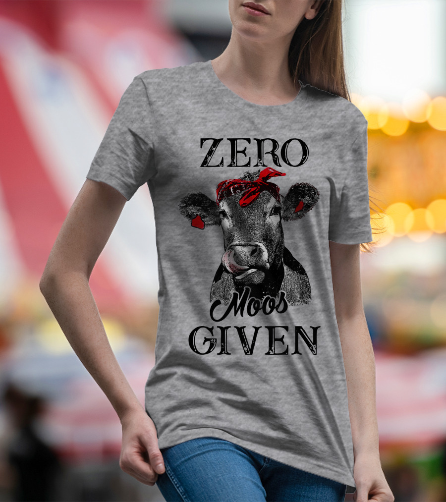 Zero Moos Given Cow Bandana Red Ear Tag T-Shirt
