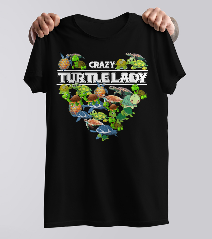 Crazy Turtle Lady Heartful Collection T-Shirt