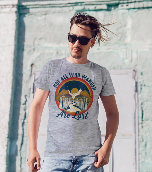 Not All Who Wander Are Lost Mountain Mushroom Path T-Shirt
