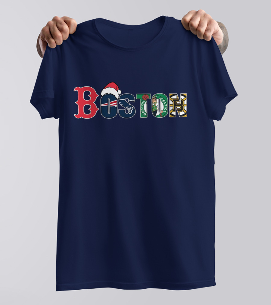 Boston Red Sox Patriots Celtics Bruins Christmas T-Shirt