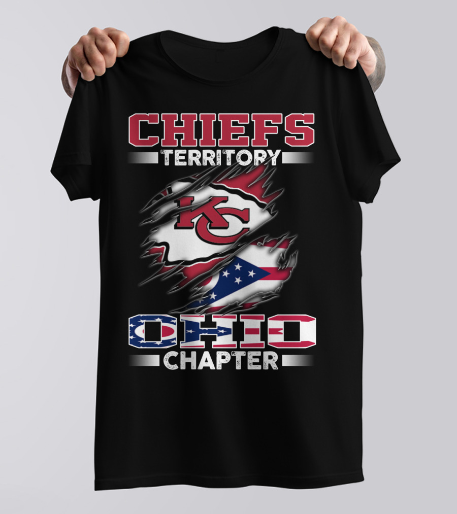 CHIEFS TERRITORY OHIO CHAPTER KC LOGO FLAG T-Shirt