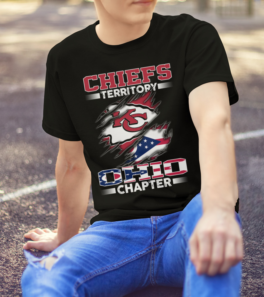 CHIEFS TERRITORY OHIO CHAPTER KC LOGO FLAG T-Shirt