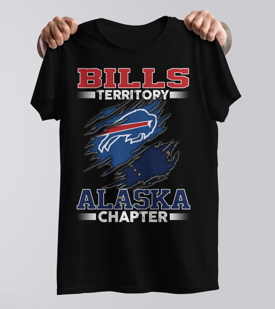 BILLS Territory Alaska Chapter Buffalo Icon With State Flag Elements T-Shirt