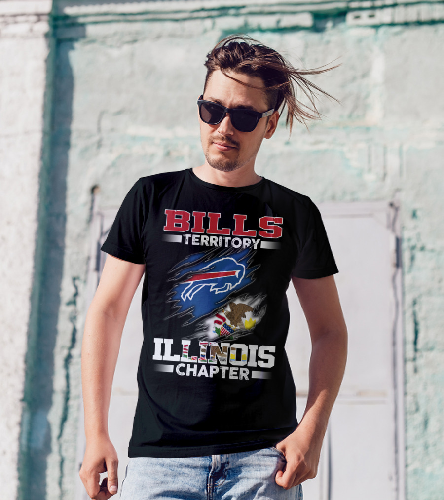 BILLS Territory Illinois Chapter Buffalo Bills Logo And Illinois State Seal T-Shirt