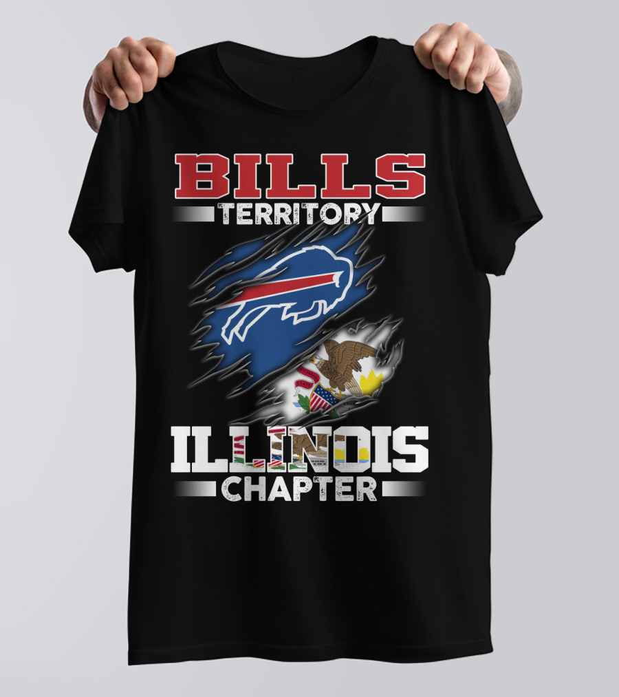 BILLS Territory Illinois Chapter Buffalo Bills Logo And Illinois State Seal T-Shirt