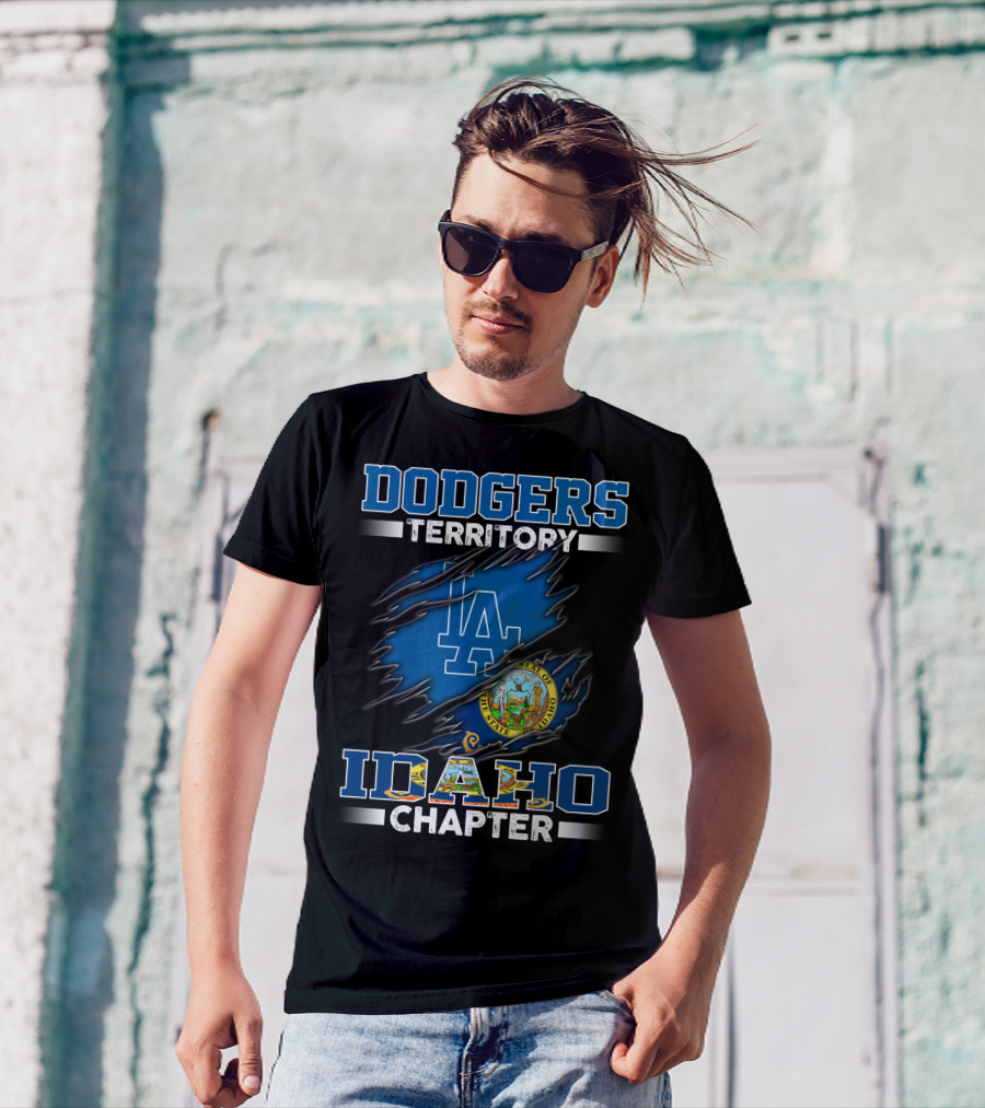 Dodgers Territory Idaho Chapter LA Logo And State Seal T-Shirt