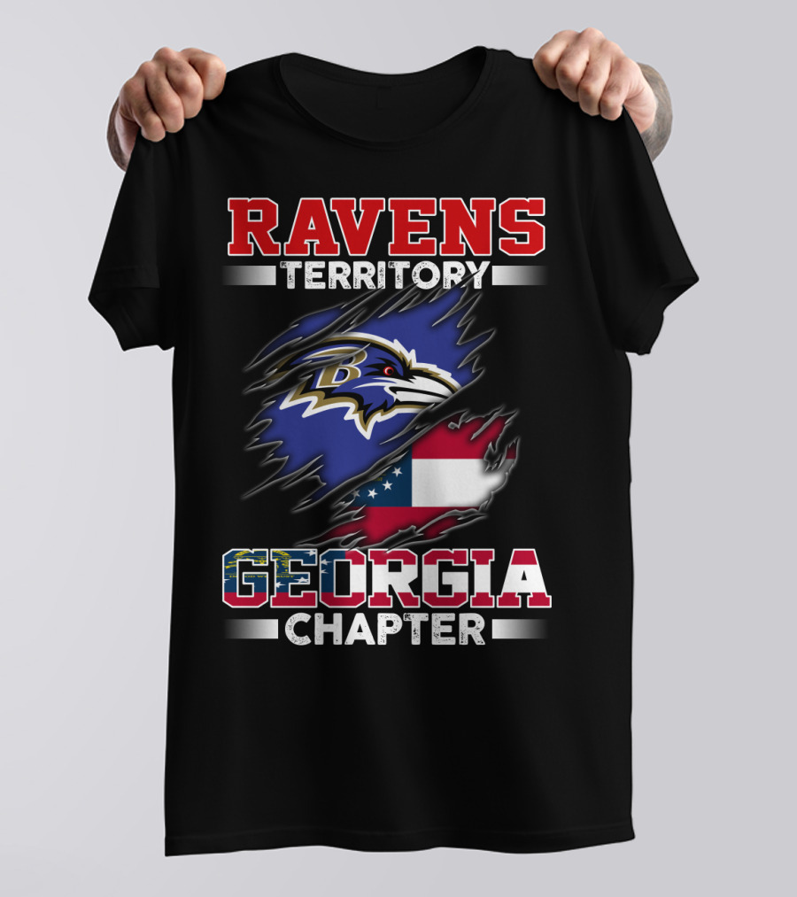 Ravens Territory Georgia Chapter Flag T-Shirt