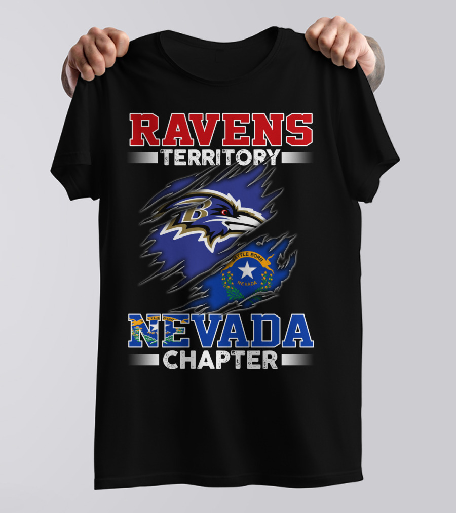 RAVENS TERRITORY NEVADA CHAPTER BATTLE BORN FLAG T-Shirt