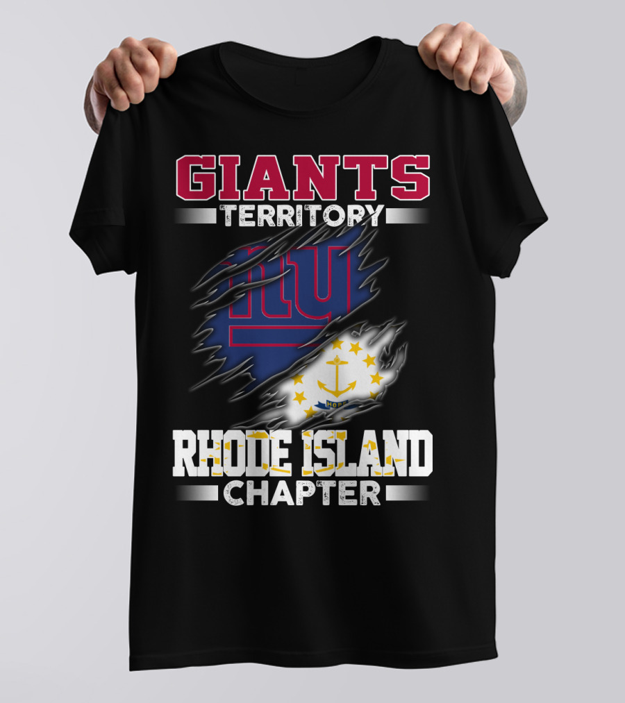 GIANTS Territory Rhode Island Chapter NY Blue Rip Flag T-Shirt