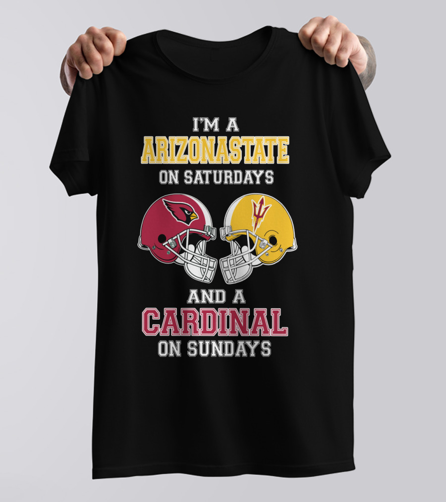 ARIZONASTATE Saturdays Cardinal Sundays Football Helmets T-Shirt