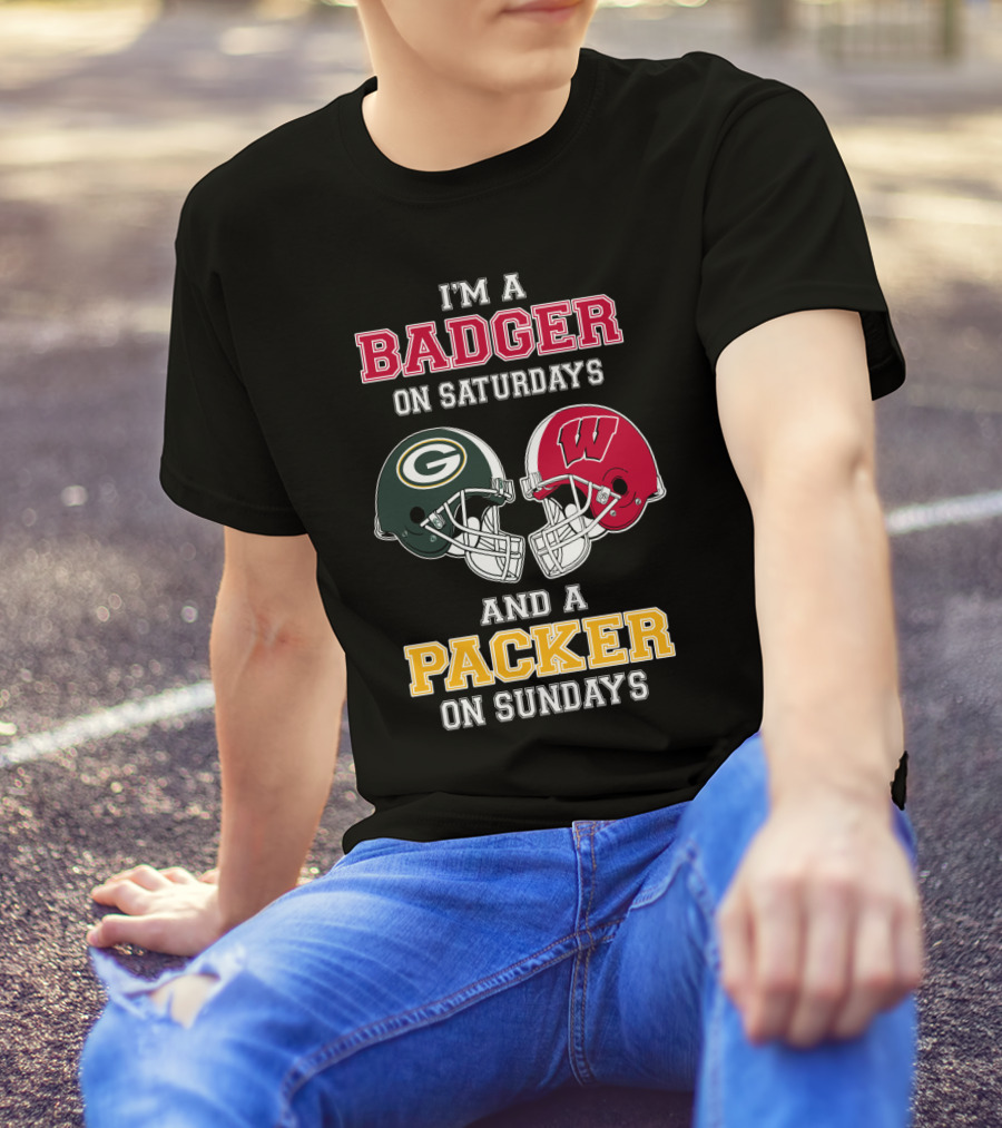 I'm A Badger On Saturdays And A Packer On Sundays T-Shirt