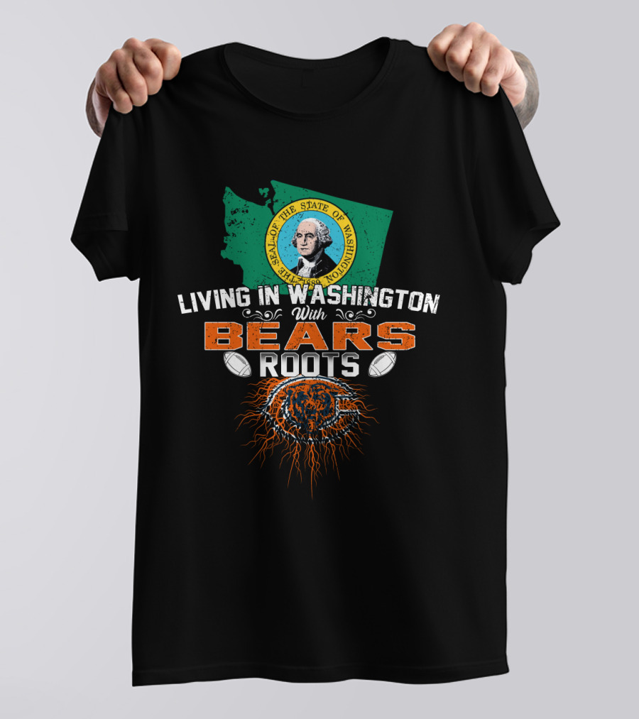 Washington State Pride With Chicago Bears Roots Connection T-Shirt
