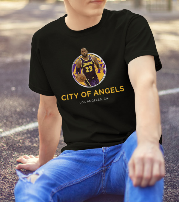 LeBron James Los Angeles Lakers #23 City Of Angels Los Angeles CA T-Shirt