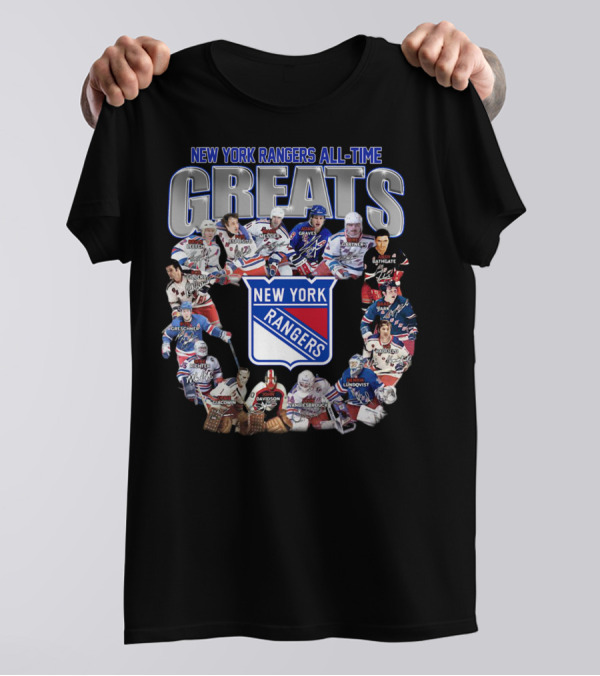 New York Rangers All-Time Greats Legends And Signatures T-Shirt