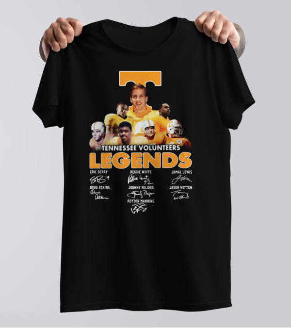 Tennessee Volunteers Legends Peyton Manning Reggie White Jason Witten Signatures T-Shirt