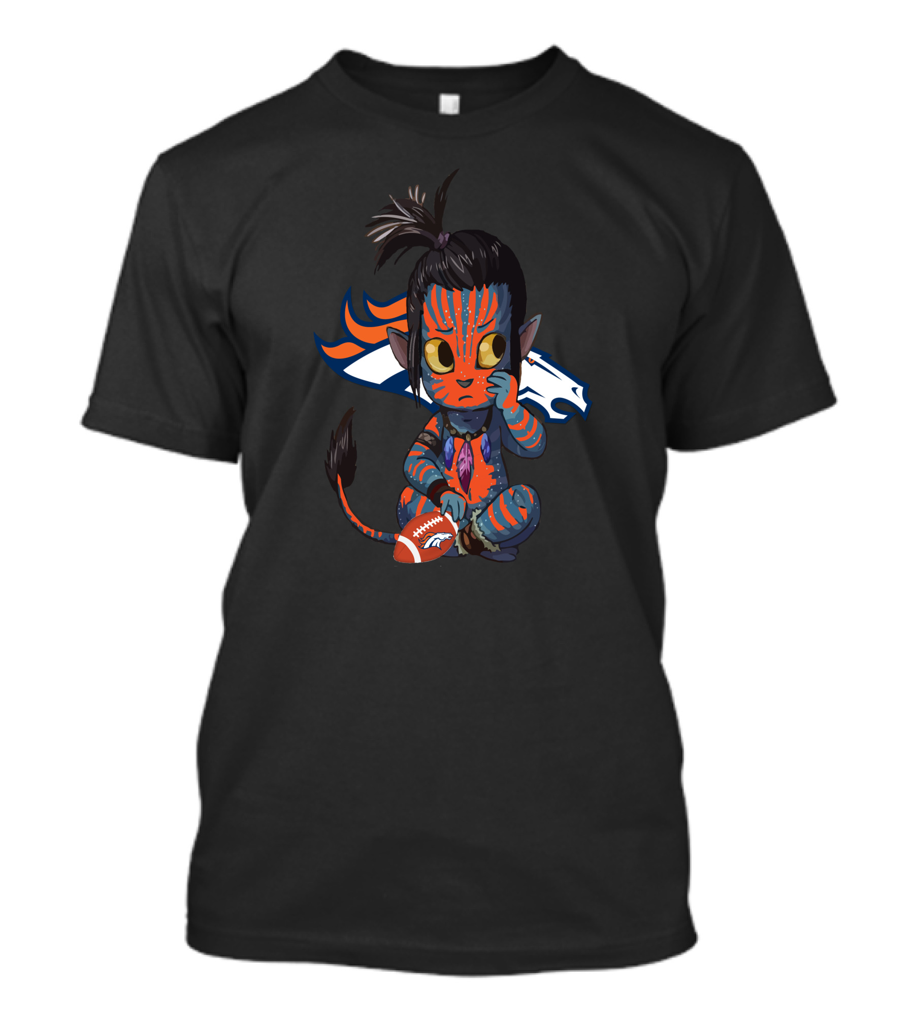 Avatar Broncos Chibi With Denver Broncos Logo And Football T-Shirt