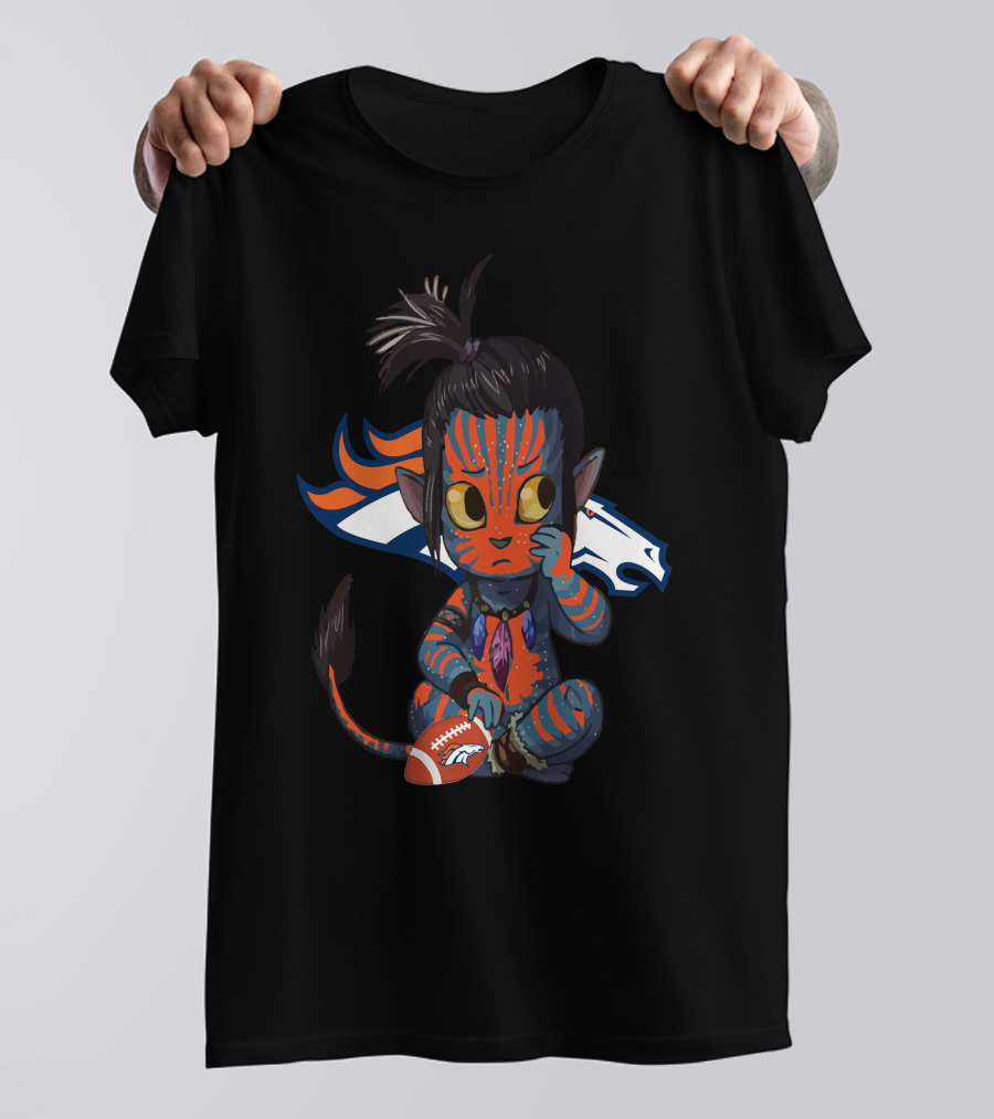 Avatar Broncos Chibi With Denver Broncos Logo And Football T-Shirt