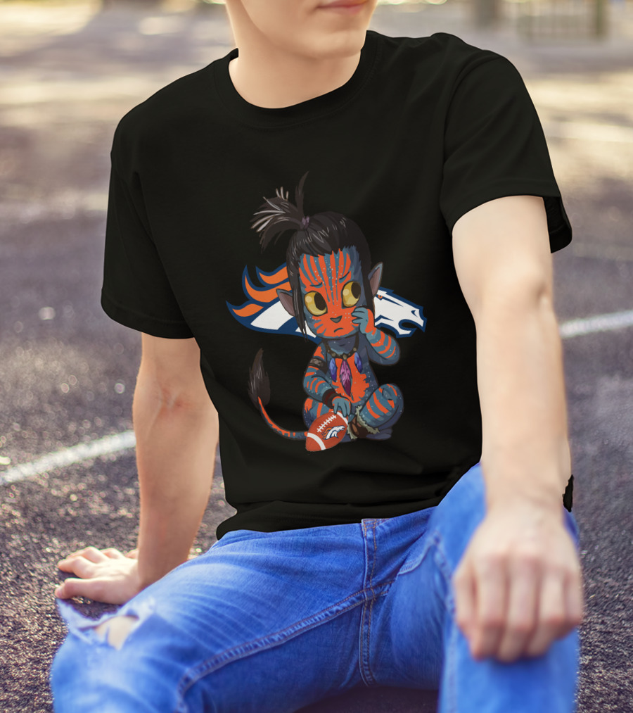 Avatar Broncos Chibi With Denver Broncos Logo And Football T-Shirt