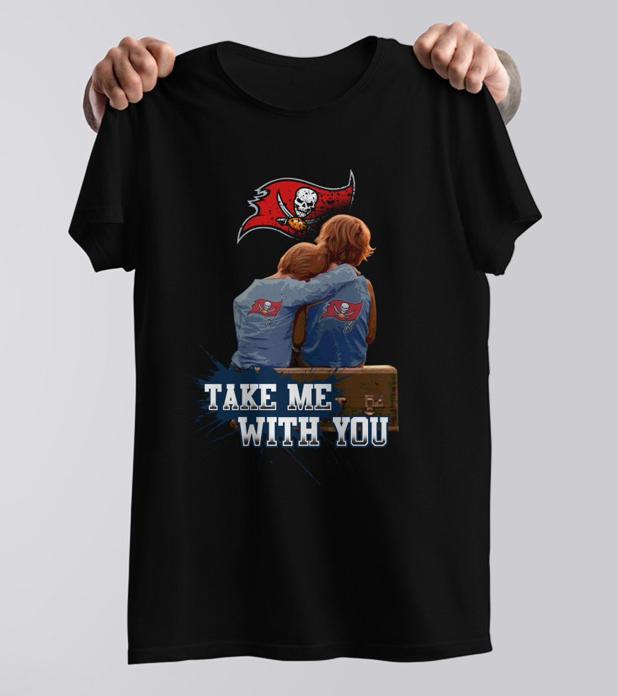 Buccaneers Take Me With You Flag And Sitting Figures T-Shirt