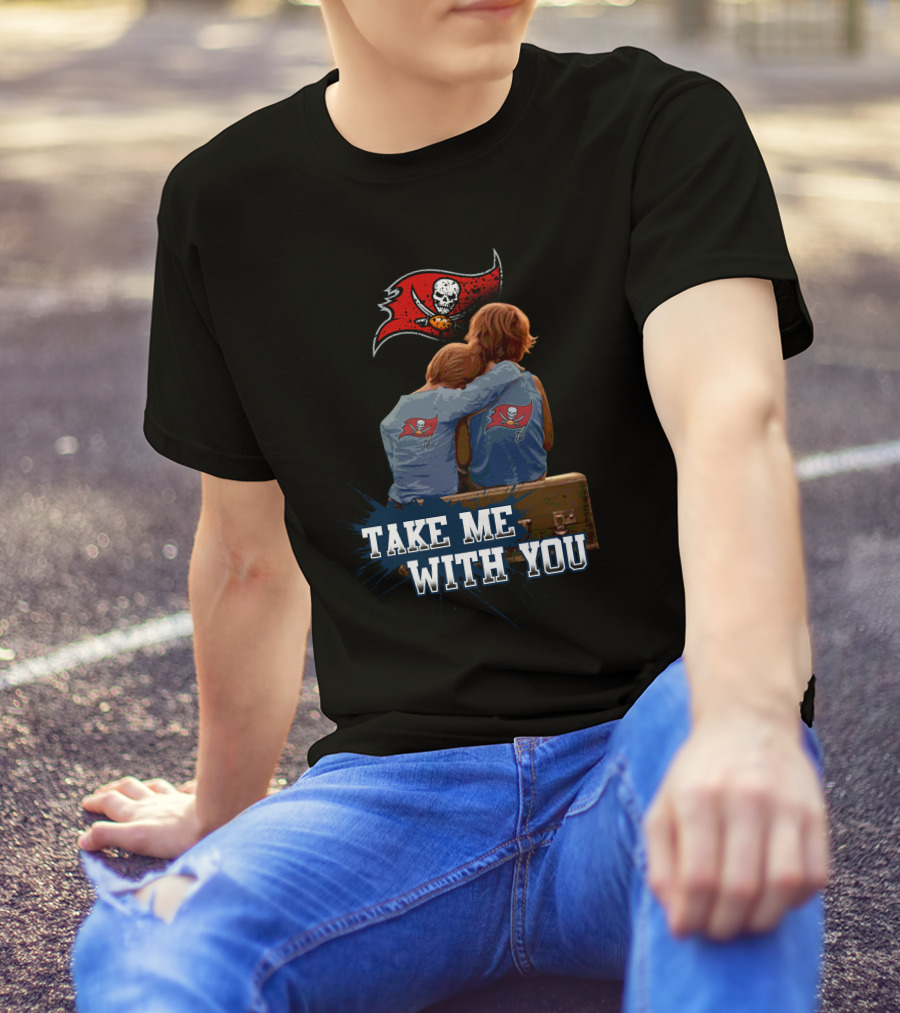 Buccaneers Take Me With You Flag And Sitting Figures T-Shirt