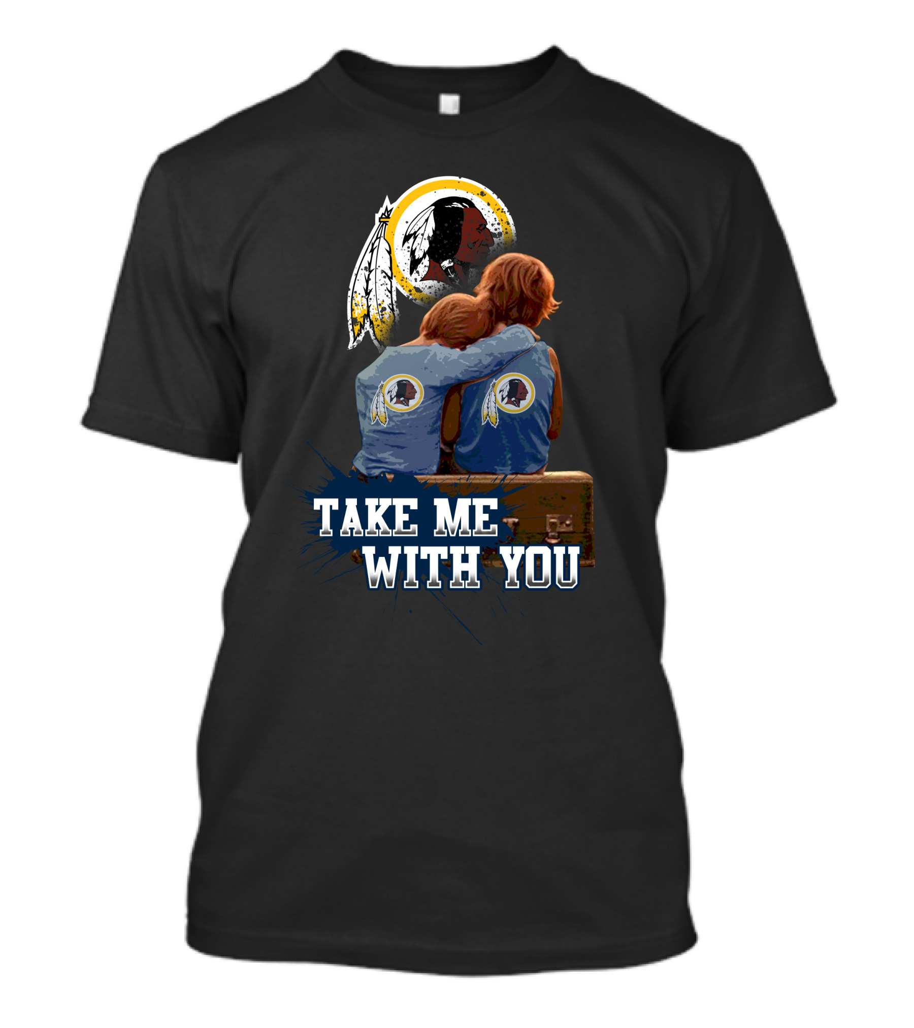Redskins Take Me With You Feather Symbol Iconic Emblem Hugging Children T-Shirt