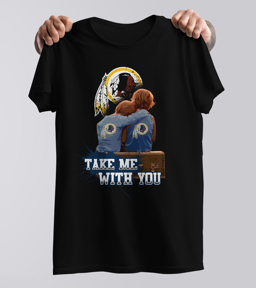 Redskins Take Me With You Feather Symbol Iconic Emblem Hugging Children T-Shirt