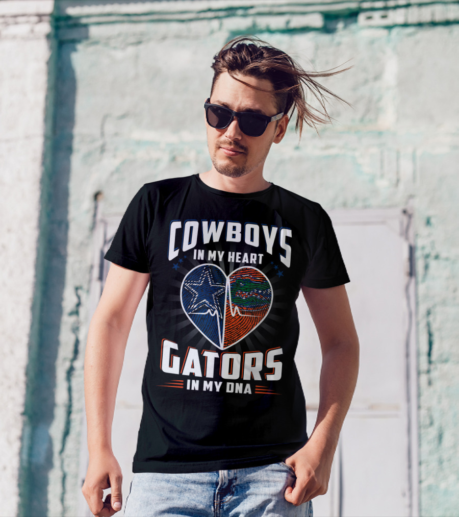 COWBOYS IN MY HEART GATORS IN MY DNA T-Shirt