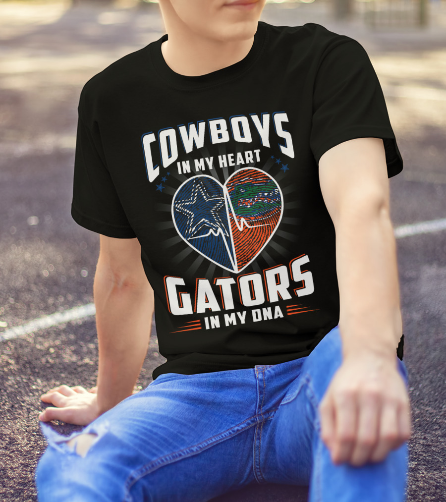 COWBOYS IN MY HEART GATORS IN MY DNA T-Shirt